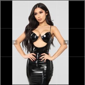 cut the vinyl mini dress